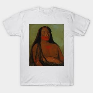 Mah-to-toh-pa, Four Bears, Second Chief in Mourning by George Catlin T-Shirt